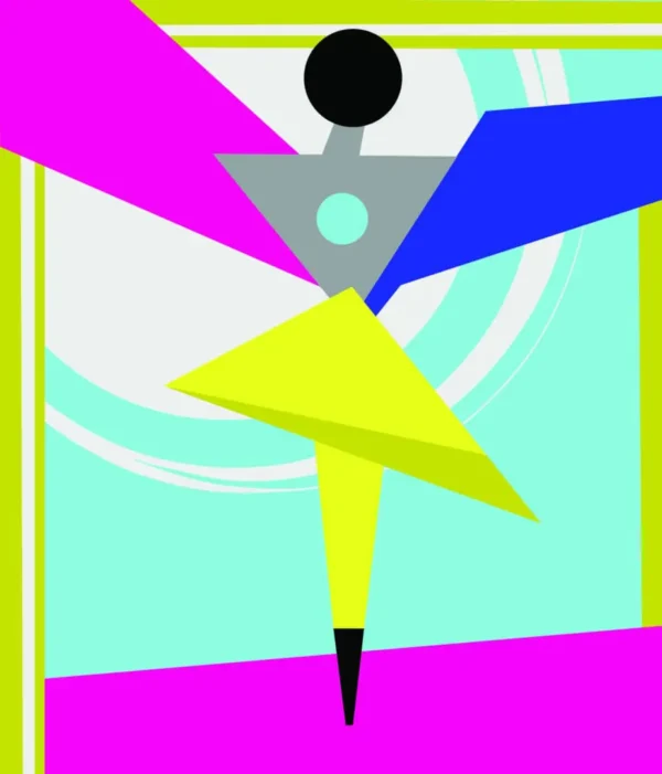 A colorful picture of an abstract figure.