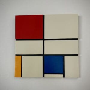 A square of different colors on the wall